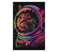 75x50cm/1000pcs Jigsaws Adults Puzzles Gifts Cosmic Cat in Space Suit Jigsaw for Adults Fun Games Birthday Present Great Gift for Gaming 75x50cm/1000pcs