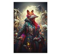75x50cm/1000pcs Jigsaws Adults Puzzles Gifts Fox in Ornate Coat with Spirits Jigsaws for Adults Relax Games Wall Decoration Great Gift for Gaming 75x50cm/1000pcs