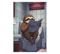 75x50cm/1000pcs Jigsaws Adults Puzzles Gifts Sloth Reading on Toilet Jigsaw Puzzle Hands-on Game Presents for Women Gifts for Friends And Family 75x50cm/1000pcs