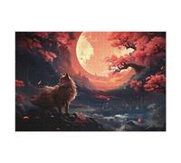 75x50cm/1000pcs Jigsaws Adults Puzzles Gifts Wolf Cherry Blossom Puzzles for Adults Relaxing Games A Work of Art Gifts for Friends And Family 75x50cm/1000pcs