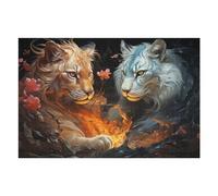 75x50cm/1000pcs Jigsaws Adults Puzzles Golden And Silver Tigers A Digital Artwork Adult Puzzles DIY Toys But Fun And Humorous Unique Gifts for Birthday And Christmas 75x50cm/1000pcs