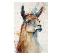 75x50cm/1000pcs Jigsaws Adults Puzzles Watercolor Llama Design Adult Jigsaw Puzzle Relax Games Difficult Challenge Birthday And Unique Gifts 75x50cm/1000pcs