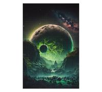 75x50cm/1000pcs Jigsaws Alien Planet with Green Lightning Puzzles for Adults Anti-Stress Toys Pattern Assembly Deal As Gifts for The Whole Family 75x50cm/1000pcs
