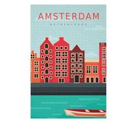75x50cm/1000pcs Jigsaws for Adults Puzzle Amsterdam Netherlands Jigsaws for Adults Family Game Difficult Hard Gifts for Friends And Family 75x50cm/1000pcs