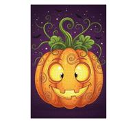 75x50cm/1000pcs Jigsaws for Adults Puzzle Cartoon Halloween Pumpkin with Bats Teenagers Puzzles Brain Teaser Game Analysis And Logic Gifts for Friends And Family 75x50cm/1000pcs