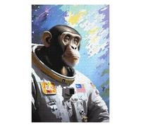 75x50cm/1000pcs Jigsaws for Adults Puzzle Chimpanzee Astronaut in Space Suit Adult Puzzles Hands-on Game Birthday Present Birthday Present, Gifts, 75x50cm/1000pcs