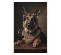 75x50cm/1000pcs Jigsaws for Adults Puzzle German Shepherd Wine Jigsaws for Adults Family Game Difficult Hard Gifts for Friends And Family 75x50cm/1000pcs