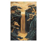 75x50cm/1000pcs Jigsaws for Adults Puzzle Golden Waterfall Bonsai Cherry Blossom Landscape Puzzle for Adults Anti-Stress Toys A Work of Art Challenging To Complete 75x50cm/1000pcs