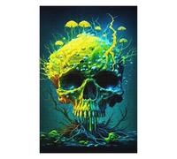 75x50cm/1000pcs Jigsaws for Adults Puzzle Neon Skull with Mushrooms Adult Puzzles Hands-on Game Birthday Present Birthday Present, Gifts, 75x50cm/1000pcs