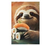 75x50cm/1000pcs Jigsaws for Adults Puzzle Sloth Japanese Sushi Roll Nori Seaweed Puzzles for Adults Anti-Stress Toys Wall Decoration Gifts for Friends And Family 75x50cm/1000pcs