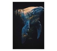 75x50cm/1000pcs Jigsaws for Adults Whale And Forest Double Exposure Adult Jigsaw Puzzle Hands-on Game Staycation Kill Time Educational Challenge 75x50cm/1000pcs