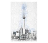 75x50cm/1000pcs Jigsaws for Teenagerss CN Tower Toronto Canada Jigsaw Puzzle Relaxing Games Difficult Challenge Challenging To Complete 75x50cm/1000pcs
