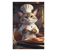 75x50cm/1000pcs Jigsaws for Teenagerss Puzzle Cat Chef Cooking Bake Jigsaw Family Games Precision Cutting Unique Gifts for Birthday And Christmas 75x50cm/1000pcs