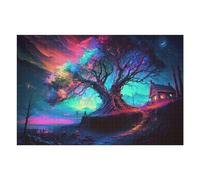 75x50cm/1000pcs Jigsaws for Teenagerss Puzzle Enchanted Tree at Twilight Puzzle for Adults Hands-on Game Difficult Hard Parent-child Interaction 75x50cm/1000pcs