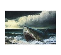 75x50cm/1000pcs Jigsaws for Teenagerss Puzzle Jaws The Great White Shark Puzzle for Adults Hands-on Game Difficult Hard Parent-child Interaction 75x50cm/1000pcs