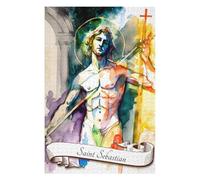 75x50cm/1000pcs Jigsaws for Teenagerss Puzzle Saint Sebastian Catholic Puzzles for Adults Hands-on Game Home Decoration for Is Ideal As A Gift 75x50cm/1000pcs
