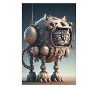 75x50cm/1000pcs Jigsaws for Teenagerss Puzzle Steampunk Cat Robot Puzzle for Adults Hands-on Game Difficult Hard Parent-child Interaction 75x50cm/1000pcs