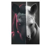 75x50cm/1000pcs Jigsaws for Teenagerss Puzzle Zebra Elephant Fusion Jigsaws for Adults Relax Games Precision Cutting Birthday And Unique Gifts 75x50cm/1000pcs