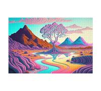 75x50cm/1000pcs Jigsaws for Teenagerss Whimsical Desert Oasis Jigsaw Puzzle Relaxing Games Difficult Challenge Challenging To Complete 75x50cm/1000pcs