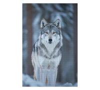 75x50cm/1000pcs Jigsaws for Teenagerss Wolf in Winter Forest Jigsaws for Adults Toy Wall Decor Home Decoration Challenging To Complete 75x50cm/1000pcs