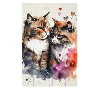 75x50cm/1000pcs Jigsaws Romantic Cat Couple Puzzles for Adults Anti-Stress Toys Pattern Assembly Deal As Gifts for The Whole Family 75x50cm/1000pcs
