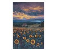 75x50cm/1000pcs Jigsaws Sunset Sunflower Field Puzzles for Adults Anti-Stress Toys Pattern Assembly Deal As Gifts for The Whole Family 75x50cm/1000pcs