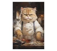 75x50cm/1000pcs Puzzle For Adults Big Fat Chef Cook Cat Puzzle for Adults DIY Toys Presents for Women Deal As Gifts for The Whole Family 75x50cm/1000pcs