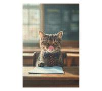 75x50cm/1000pcs Puzzle For Adults Cat Student in Classroom Jigsaw for Adults Hands-on Game A Work of Art Deal As Gifts for The Whole Family 75x50cm/1000pcs
