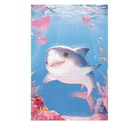 75x50cm/1000pcs Puzzle For Adults Cute Shark in Live Underwater Jigsaw for Adults Hands-on Game A Work of Art Deal As Gifts for The Whole Family 75x50cm/1000pcs