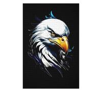 75x50cm/1000pcs Puzzle For Adults Eagle Head Portrait on Black Background Jigsaws for Adults DIY Toys For Family Fun Deal As Gifts for The Whole Family 75x50cm/1000pcs