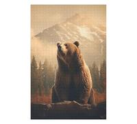75x50cm/1000pcs Puzzle For Adults Grizzly Bear Art Mountains Puzzle for Adults DIY Toys Presents for Women Deal As Gifts for The Whole Family 75x50cm/1000pcs