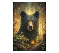 75x50cm/1000pcs Puzzle For Adults Mystical Bear in Enchanted Forest Jigsaw Puzzle Relax Games Enhance Memory Deal As Gifts for The Whole Family 75x50cm/1000pcs
