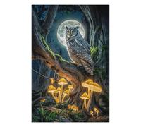 75x50cm/1000pcs Puzzle For Adults Owl in Moonlight Forest Jigsaw Puzzle Relax Games Enhance Memory Deal As Gifts for The Whole Family 75x50cm/1000pcs