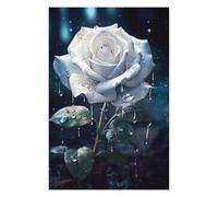75x50cm/1000pcs Puzzle For Adults Rainy White Rose Flower Puzzle for Adults DIY Toys Presents for Women Deal As Gifts for The Whole Family 75x50cm/1000pcs