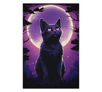 75x50cm/1000pcs Puzzle For Adults Siluet Cat Moonlight Puzzle for Adults Relaxing Games Staycation Kill Time Unique Birthday And Gifts 75x50cm/1000pcs