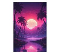 75x50cm/1000pcs Puzzle For Adults Synthwave Palms Radiance Puzzle for Adults Relaxing Games Staycation Kill Time Unique Birthday And Gifts 75x50cm/1000pcs