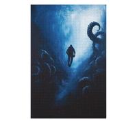 75x50cm/1000pcs Puzzle For Adults Thalassophobia Underwater Diver And Tentacles Painting Jigsaw Puzzle Relax Games Enhance Memory Deal As Gifts for The Whole Family 75x50cm/1000pcs