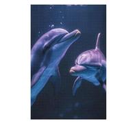 75x50cm/1000pcs Puzzle For Adults Two Dolphins Underwater Puzzle for Adults DIY Toys Presents for Women Deal As Gifts for The Whole Family 75x50cm/1000pcs