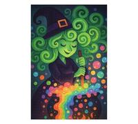 75x50cm/1000pcs Puzzle For Adults Witch Stirring Rainbow Cauldron Jigsaws for Adults DIY Toys For Family Fun Deal As Gifts for The Whole Family 75x50cm/1000pcs