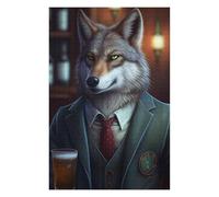 75x50cm/1000pcs Puzzle For Adults Wolf Barkeeper Suit Animal Jigsaw for Adults Hands-on Game A Work of Art Deal As Gifts for The Whole Family 75x50cm/1000pcs