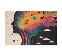 75x50cm/1000pcs Puzzles for Adults Abstract Mind Artistic Representation of Thought Flow Jigsaws for Adults Relaxing Games Presents for Women Unique Gifts for Birthday And Christmas 75x50cm/1000pcs
