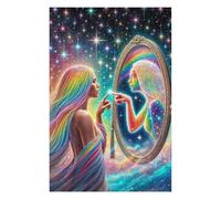 75x50cm/1000pcs Puzzles for Adults Cosmic Mirror Jigsaws for Adults Relaxing Games Presents for Women Unique Gifts for Birthday And Christmas 75x50cm/1000pcs