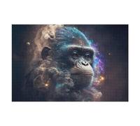 75x50cm/1000pcs Puzzles for Adults Galactic Gorilla Cosmic Chimpanzee Portrait -1 Jigsaw Puzzle Anti-Stress Toys Presents for Women Difficult And Challenge 75x50cm/1000pcs