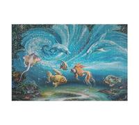 75x50cm/1000pcs Puzzles for Adults Oceanic Symphony Marine Life Dance Jigsaws for Adults Relaxing Games Presents for Women Unique Gifts for Birthday And Christmas 75x50cm/1000pcs