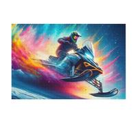 75x50cm/1000pcs Puzzles for Adults Snowmobile in Color Burst Puzzle for Adults Hands-on Game A Work of Art Unique Gifts for Birthday And Christmas 75x50cm/1000pcs