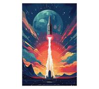 75x50cm/1000pcs Puzzles for Adults Space Rocket Blast Off Teenagers Puzzles Hands-on Game Enhance Memory Unique Gifts for Birthday And Christmas 75x50cm/1000pcs