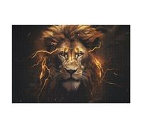 75x50cm/1000pcs Puzzles for Adults Thundering Majesty The Lion's Roar Jigsaws for Adults Relaxing Games Presents for Women Unique Gifts for Birthday And Christmas 75x50cm/1000pcs