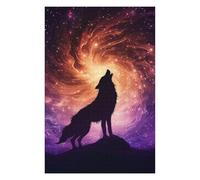 75x50cm/1000pcs Puzzles for Adults Wolf Howling at Cosmic Vortex Sky Teenagers Puzzles Hands-on Game Enhance Memory Unique Gifts for Birthday And Christmas 75x50cm/1000pcs