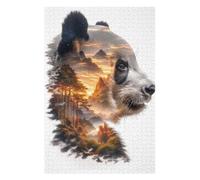 75x50cm/1000pcs Puzzles for Teenagerss Panda Mountain Sunset Adult Jigsaw Brain Teaser Game Presents for Women for Birthday, Chrismas 75x50cm/1000pcs