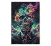 75x50cm/1000pcs Puzzles for Teenagerss Suit Up! Smoke Skull Adult Puzzles Hands-on Game Pattern Assembly Unique Birthday And Gifts 75x50cm/1000pcs
